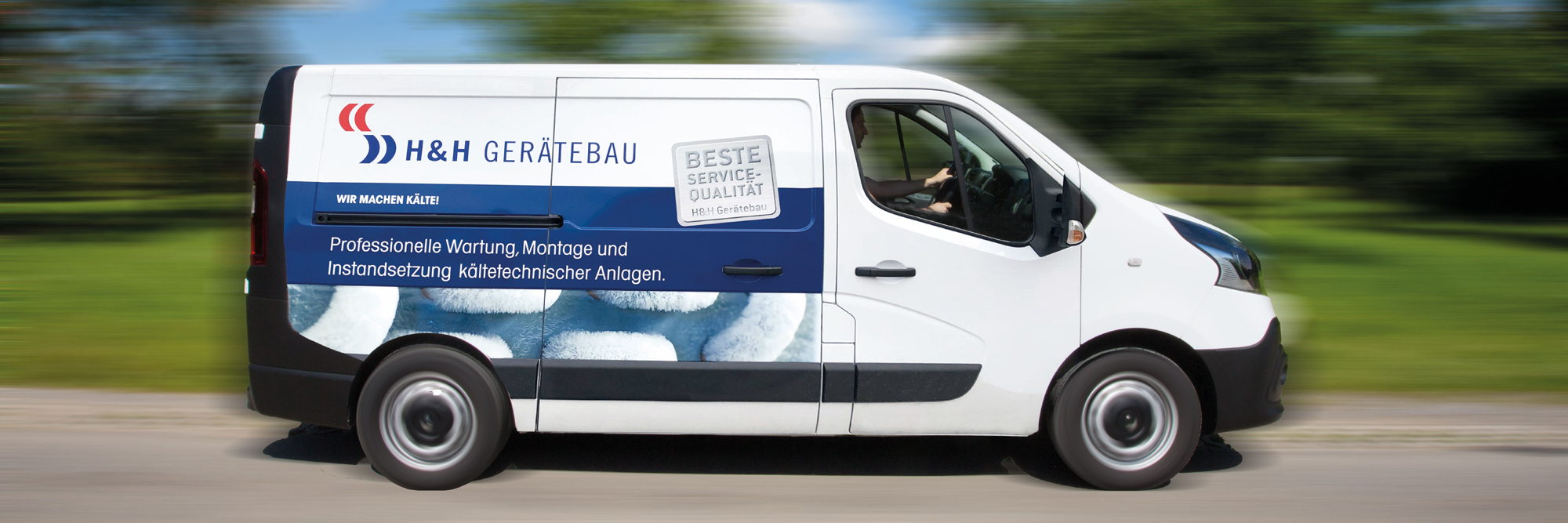 Servicefahrzeug von H&H Gerätebau für schnellen und zuverlässigen Kundendienst.